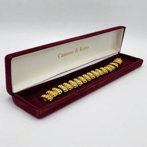 Camrose & Kross Jacqueline Kennedy Royal Crown Simulated Ruby Bracelet NOS